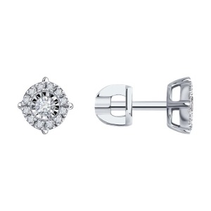 серьги из белого золота с бриллиантами