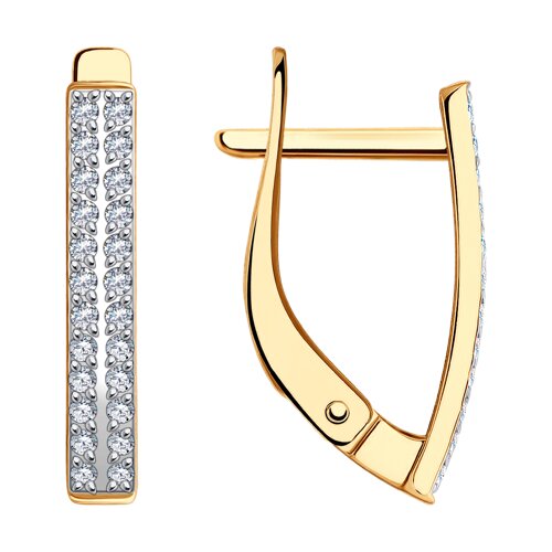 серьги из золота с фианитами