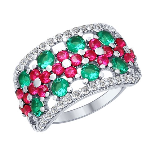 Кольцо из серебра с фианитами