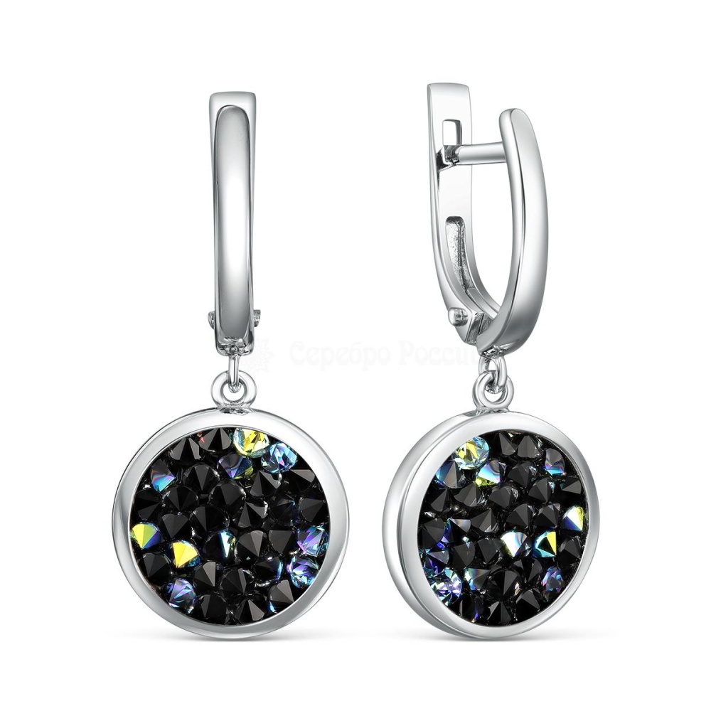 Серьги из серебра кристаллом Swarovski