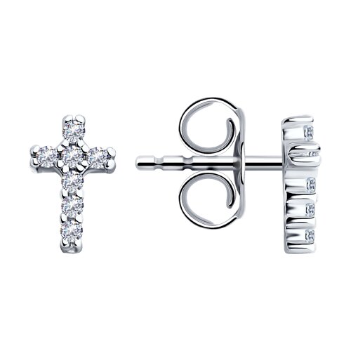 серьги из серебра с фианитами