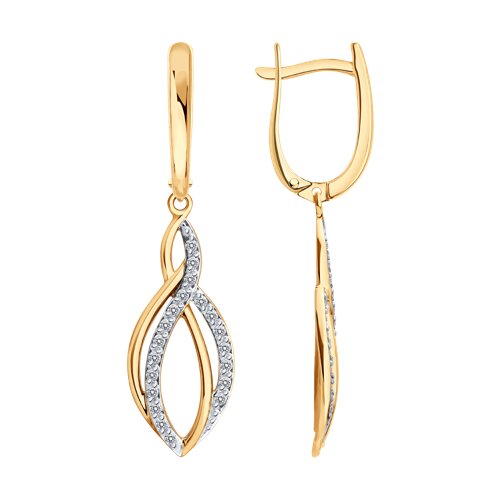 серьги из золота с фианитами