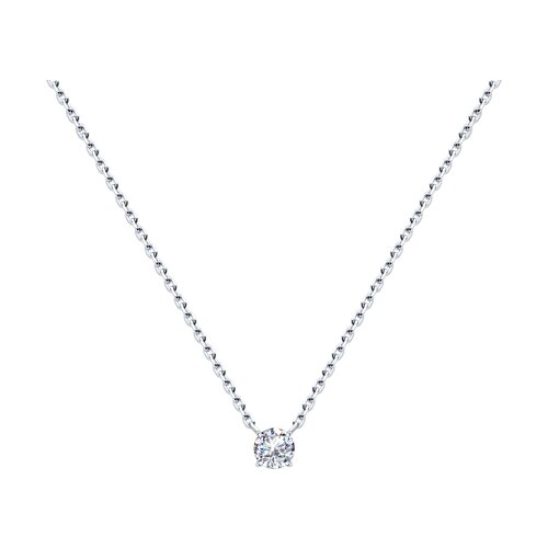 колье из серебра с фианитом