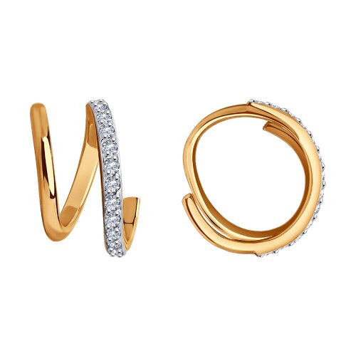 серьги из золота с фианитами