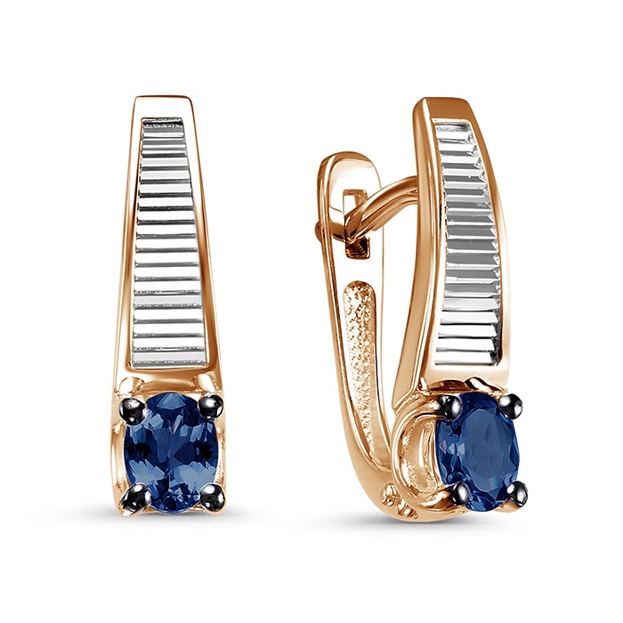 Серьги из золота с сапфирами