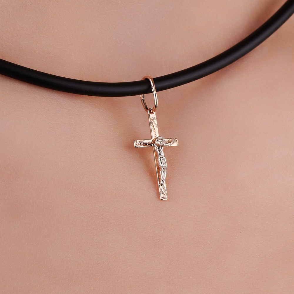 Крест из комбинированного золота