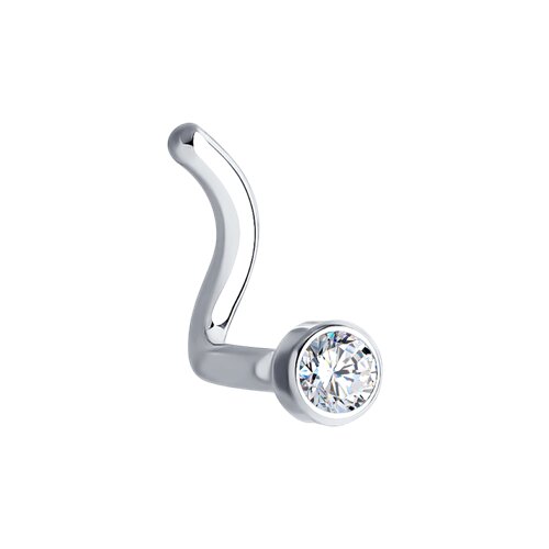 классический пирсинг для носа из белого золота с бриллиантом
