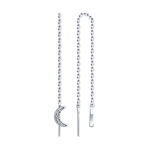 серьги из серебра с фианитами