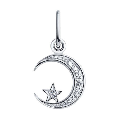 подвеска мусульманская из серебра с фианитом
