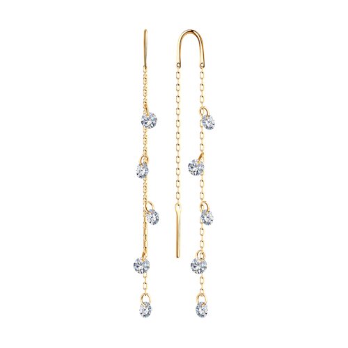 серьги из золота с фианитами