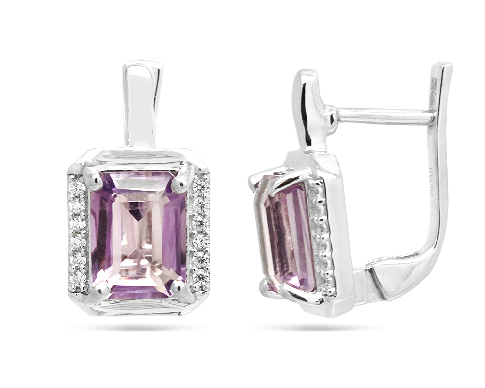 Серьги из серебра с аметистом