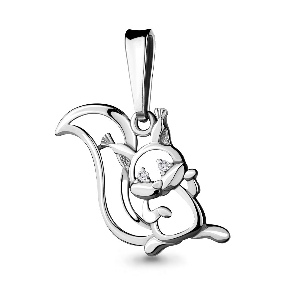 Подвеска из серебра с фианитами