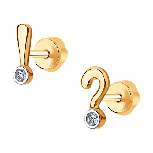 серьги из золота с фианитами