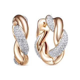 Серьги из золота с фианитами