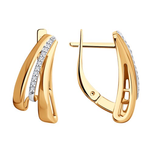 серьги из золочёного серебра с бриллиантами