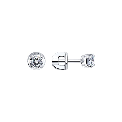 серьги из серебра с фианитами