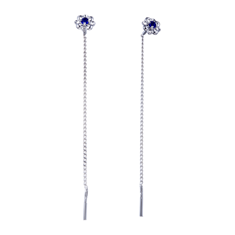 Серьги из серебра с фианитами