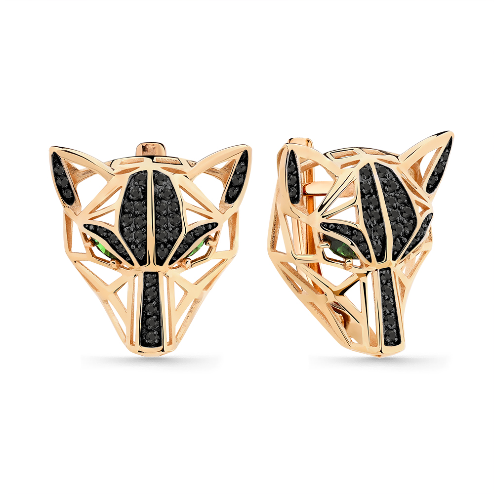 Серьги из золота с фианитами