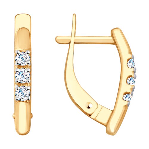 серьги из золота с фианитами