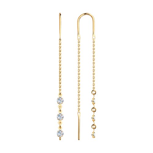 серьги из золота с фианитами