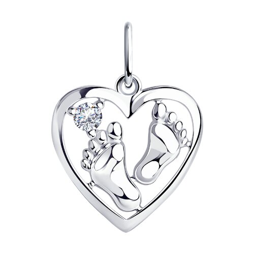 подвеска из серебра с фианитом