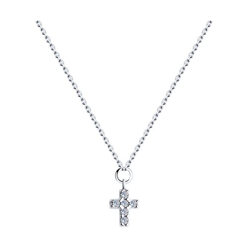 колье из серебра с фианитами