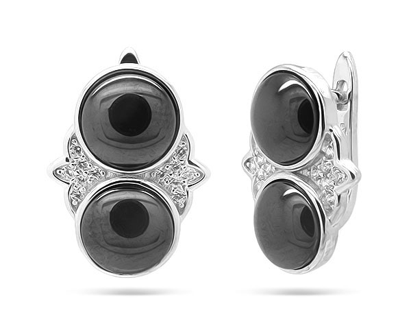 Серьги из серебра с фианитами