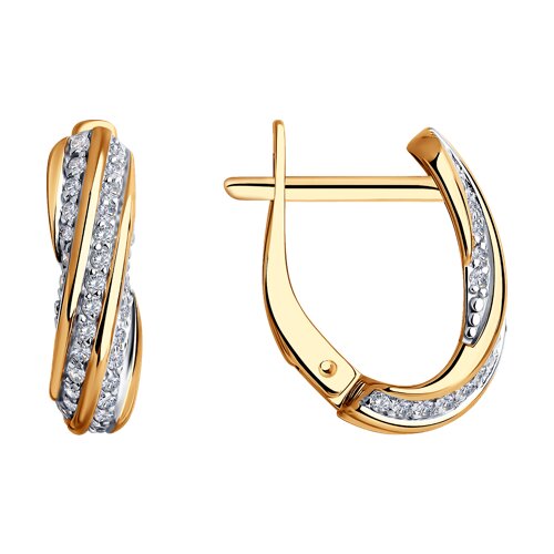 серьги из золота с фианитами