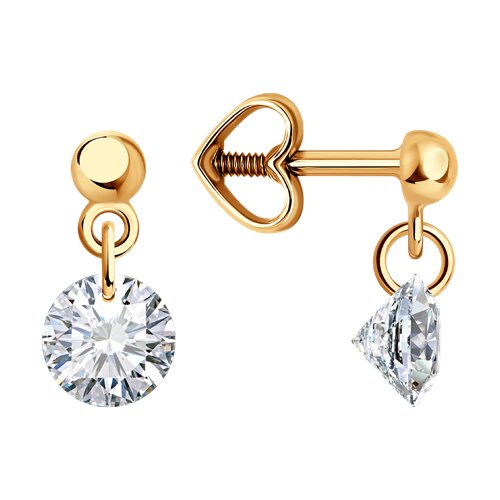 серьги из золота с фианитами