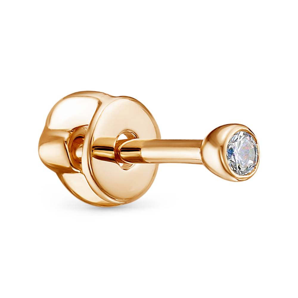 Серьга из золота с бриллиантом