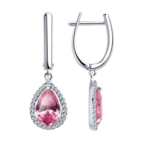 серьги из серебра с фианитами