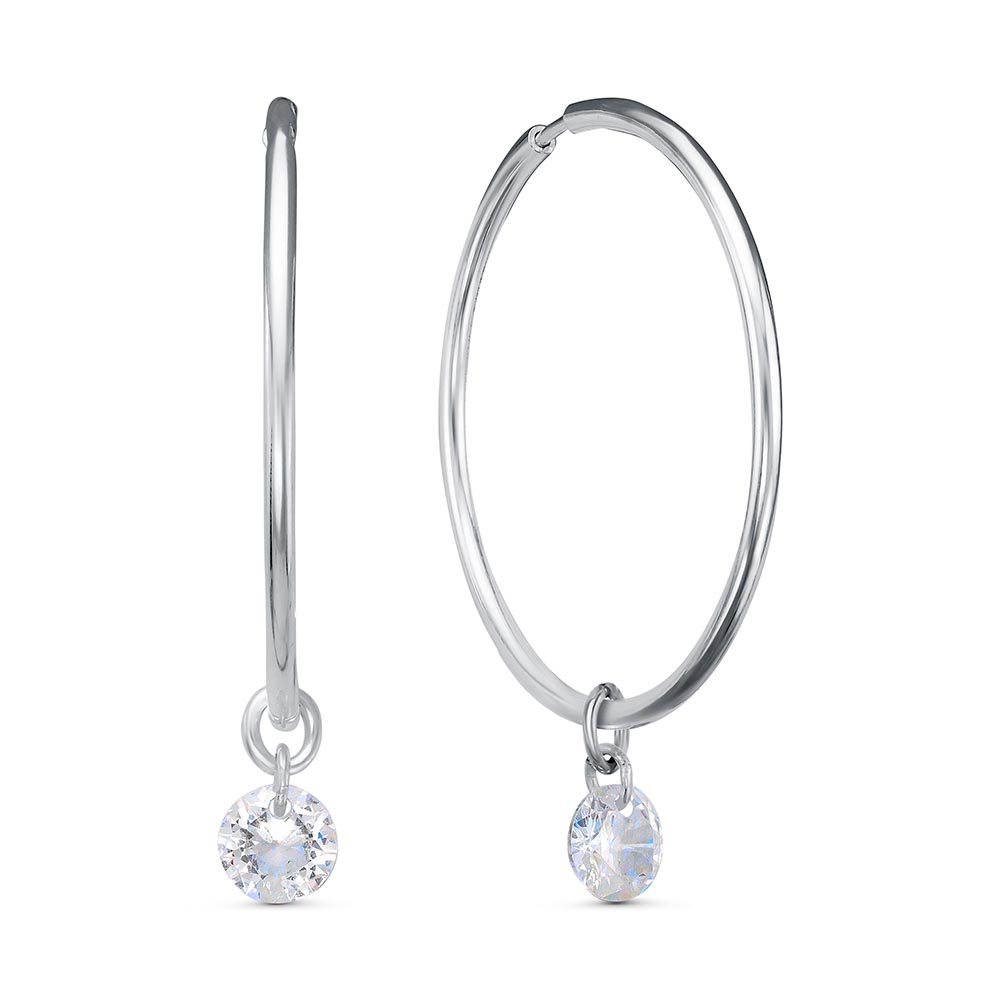 Серьги из серебра с фианитами