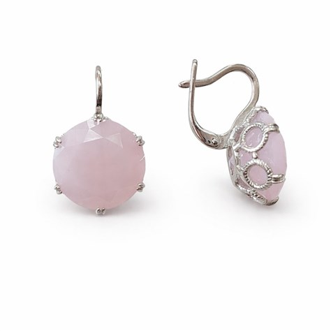 Серьги из серебра с розовым алпанитом