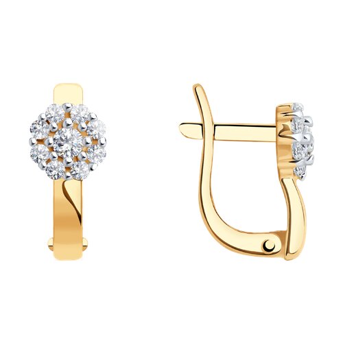 серьги из золота с фианитами