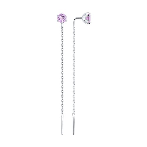 серьги из серебра с аметистами