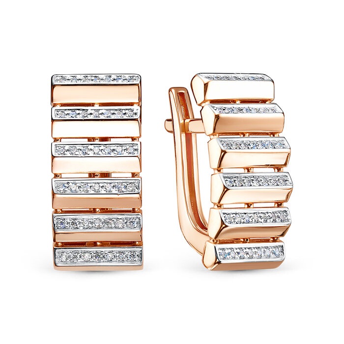 Серьги из золота с фианитами