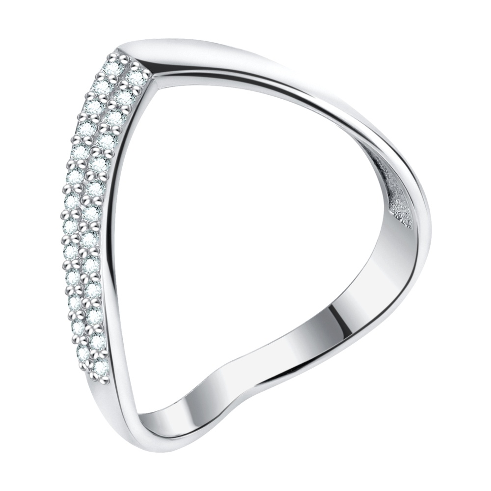 Кольцо из серебра с фианитами