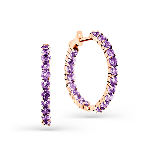 Серьги из золота с аметистами