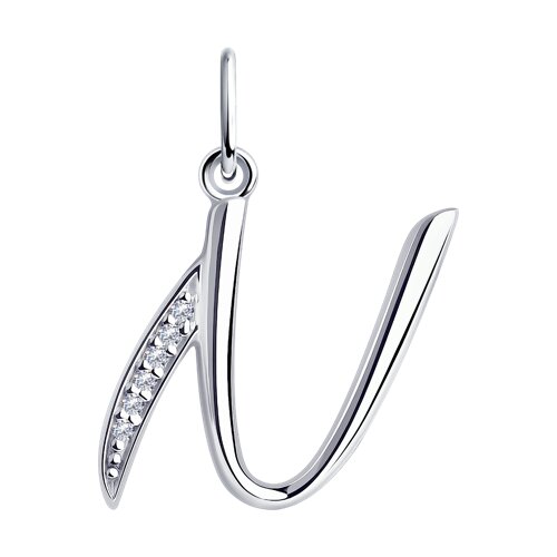 подвеска из серебра с фианитами