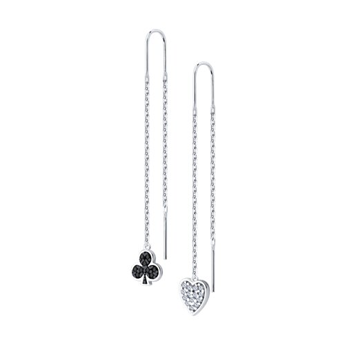 серьги из серебра с фианитами
