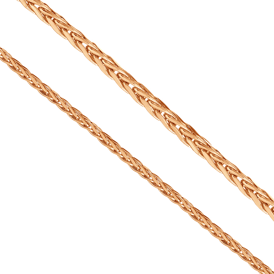 Цепь пустотелая из золота плетение "Колос"