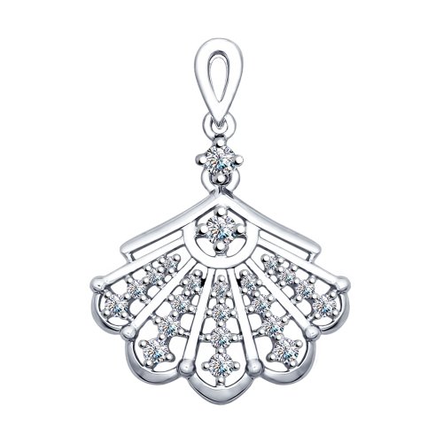 Подвеска из серебра с фианитами