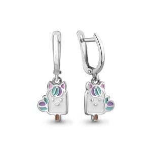 Серьги из серебра с эмалью