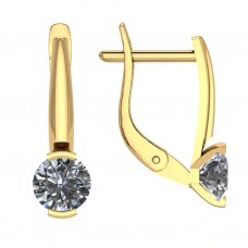 Серьги из золота с фианитами