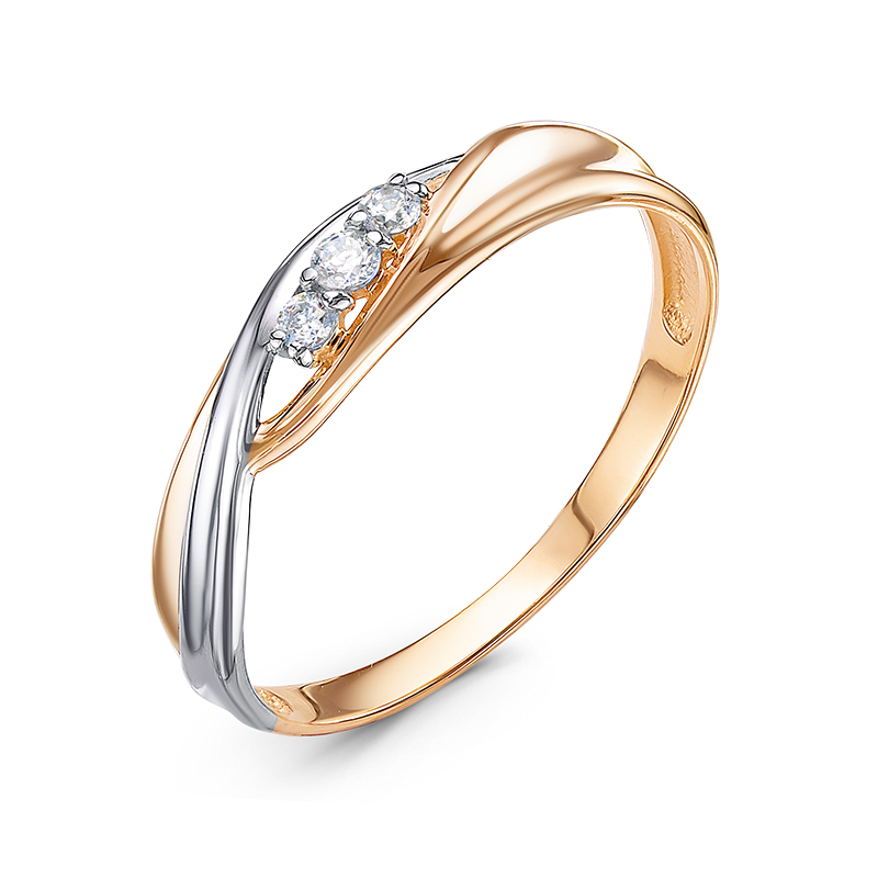 Кольцо из золота с фианитами