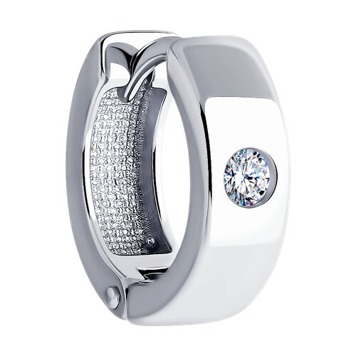 серьга из серебра с фианитом