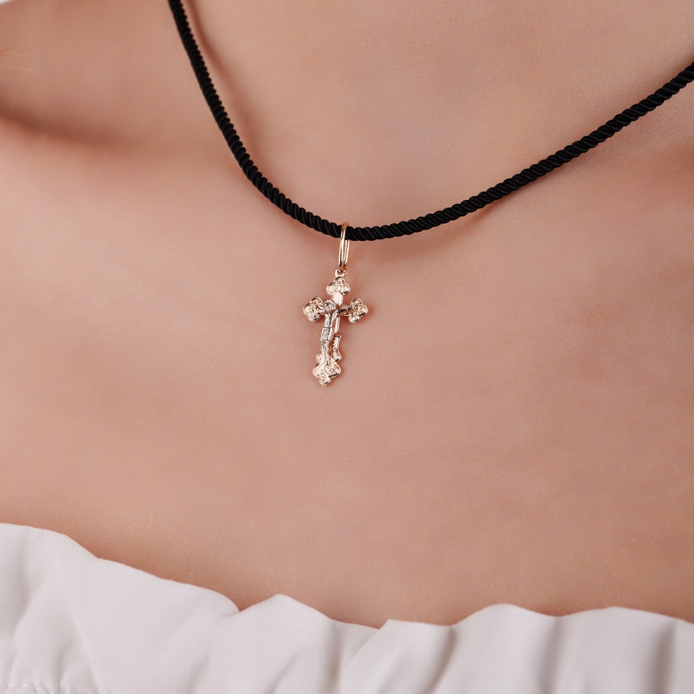 Крест из комбинированного золота