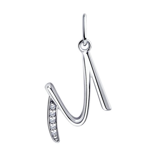 подвеска из серебра с фианитами