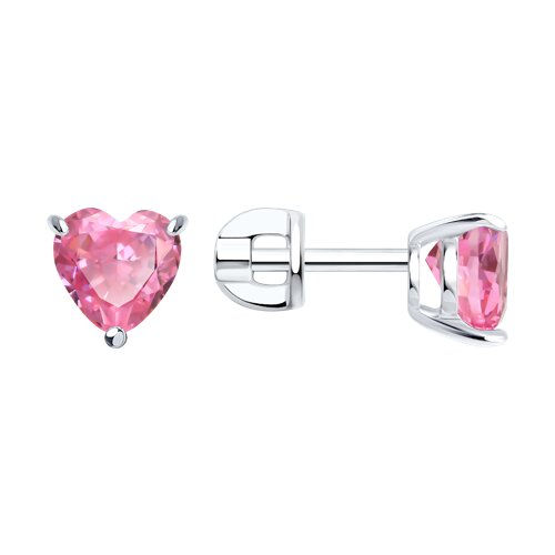 серьги из серебра с фианитами