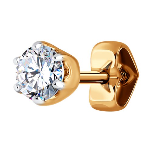 серьга из золота с фианитом